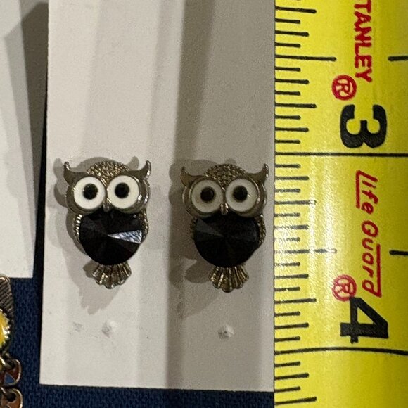 Two Pairs of Owl Earrings For Pierced Ears - Picture 2 of 4